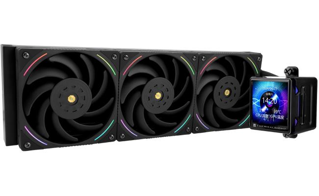Thermalright Elite Vision 360 BLACK ARGB CPU Liquid Cooler w/ 2.7" IPS LCD Display, High Performance AIO w/ 3x TL-K12