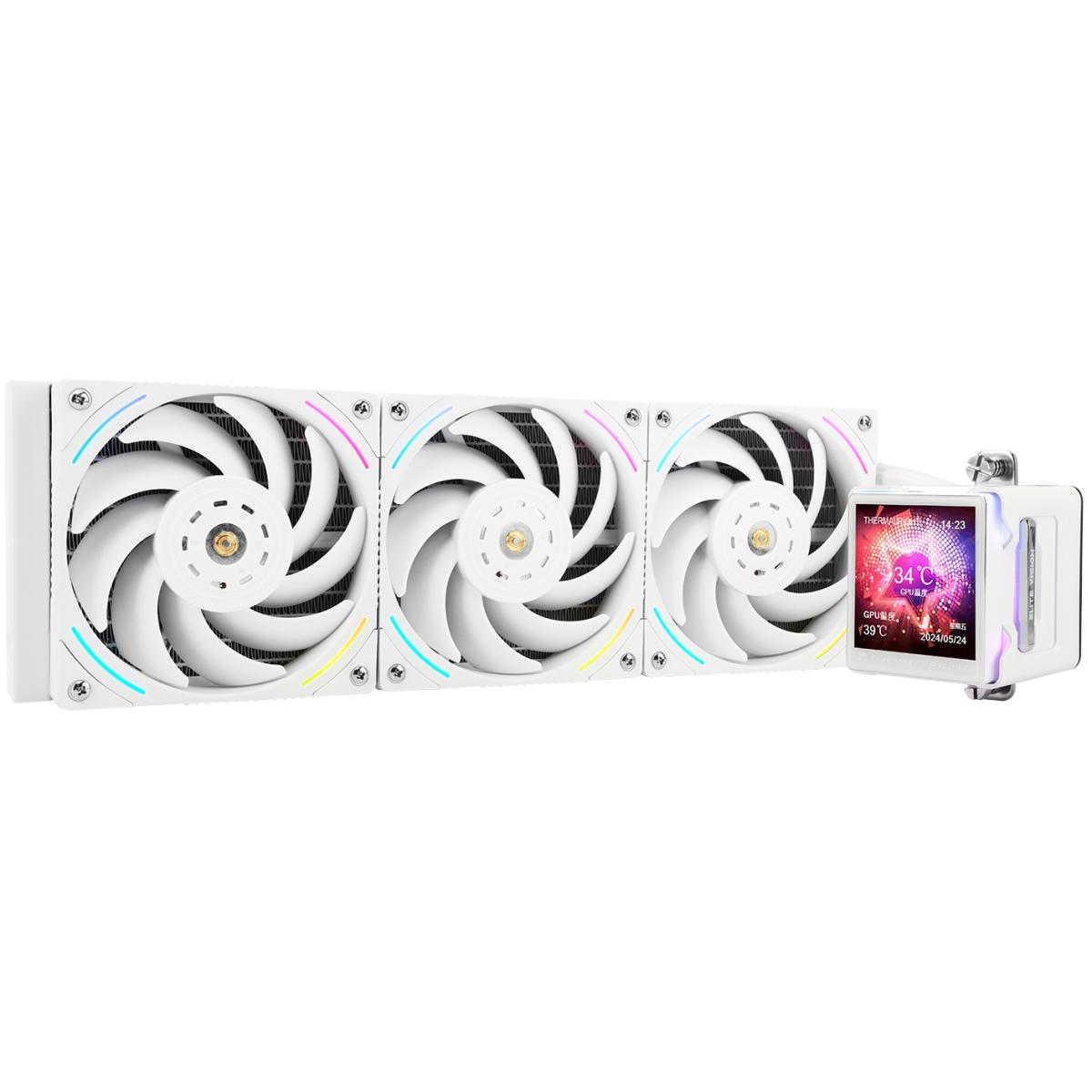 Thermalright Elite Vision 360 WHITE ARGB CPU Liquid Cooler w/ 2.7" IPS LCD Display, High Performance AIO w/ 3x TL-K12W