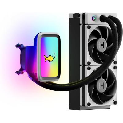 HYTE Thicc Q60 Digital 240mm AIO Liquid Cooling System 5” IPS Ultraslim HD Display 293 PPI 60Hz 300 nits, Up To 4500RPM Pump,105 CFM Fans Air Flow, High-Performance Dual Pumps, 240x52mm Radiator