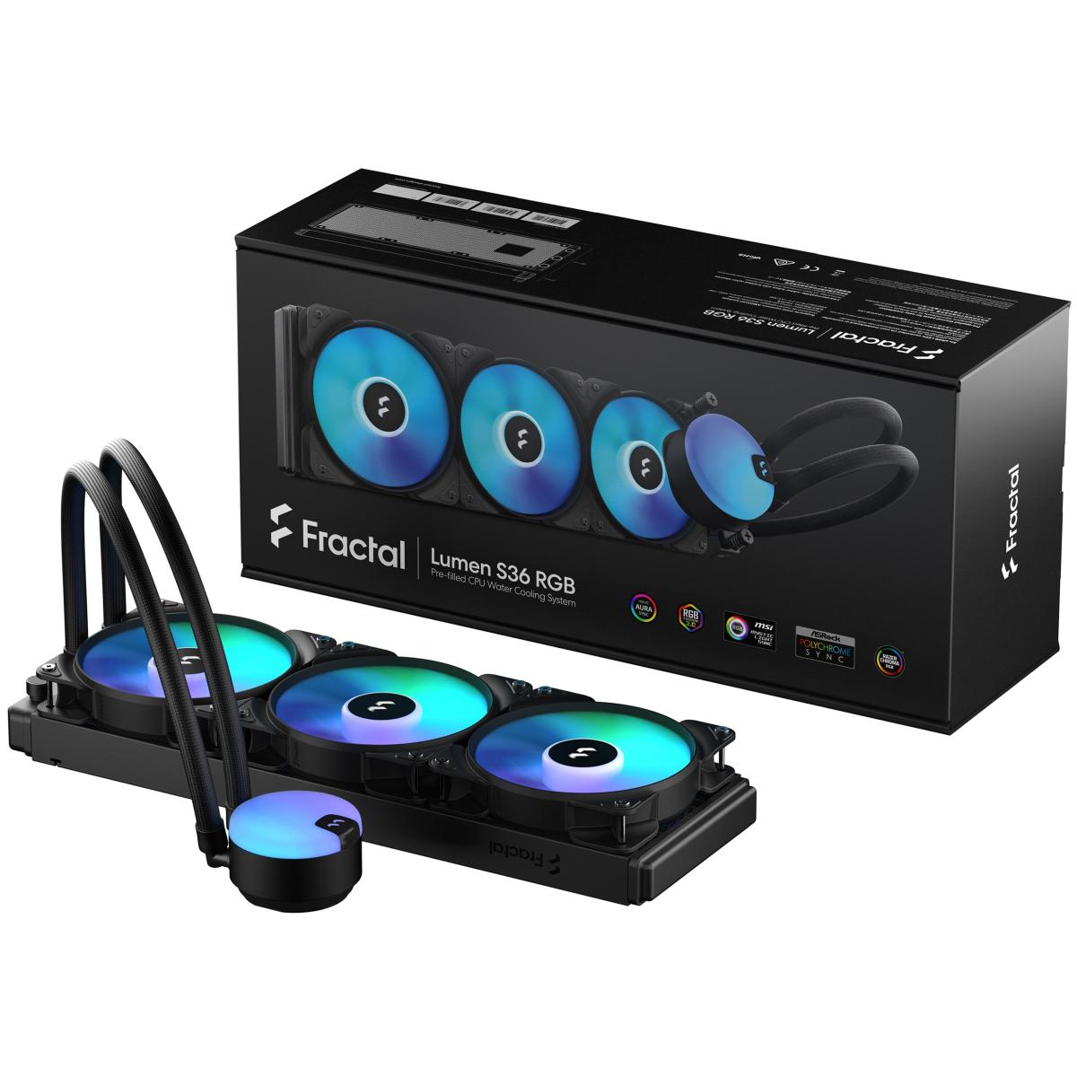 Fractal Design Lumen S36 RGB V2 360mm Low Noise Operation CPU Liquid Cooler w/ Powerful Pump Up To 4000RPM & 3x Aspect 120mm RGB fans