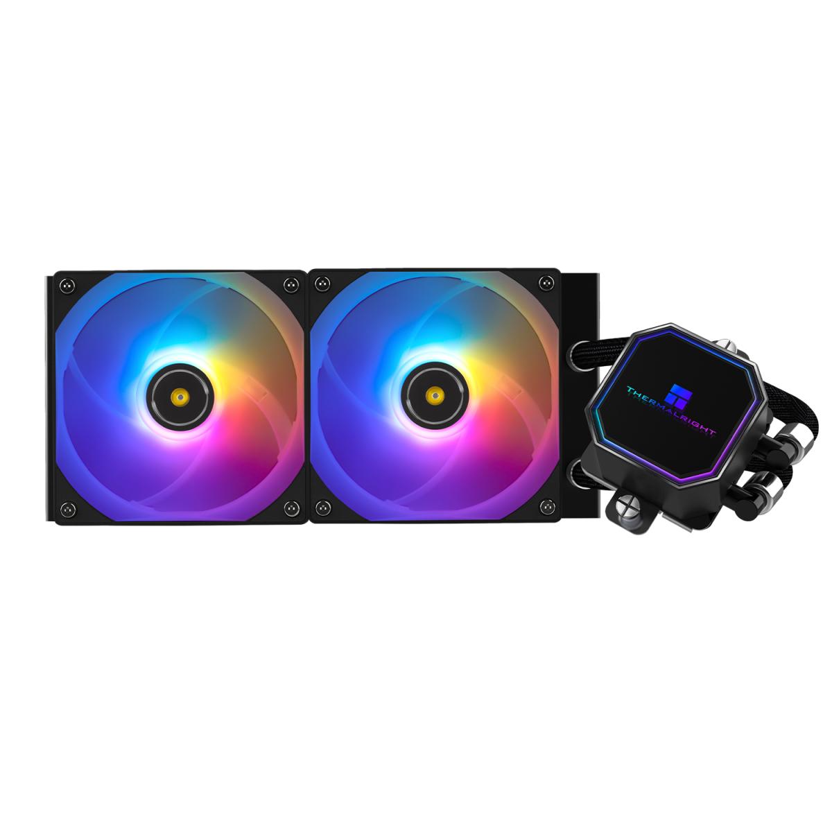 Thermalright Frozen Prism 240 BLACK ARGB V2 CPU Liquid Cooler, High Performance AIO w/ 2x TL-E12-S V2 Fans, LGA1700