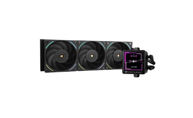 Thermalright Frozen Vision 360 Black ARGB CPU Liquid Cooler w/ 2.88" IPS LCD Display For Pictures, Videos, Animations, High Performance AIO w/ 3x TL-K12 Fans, LGA1700