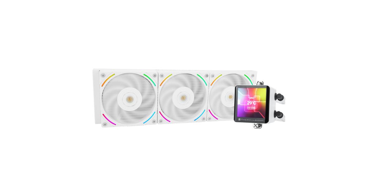 Ventilador de CPU Thermalright Trofeo Vision 360 ARGB Blanco, refrigerador AIO de 360mm, pantalla IPS LCD con resolución de 1280x480, para AM4/AM5, Intel LGA1851/1700, pantalla LCD larga de alto