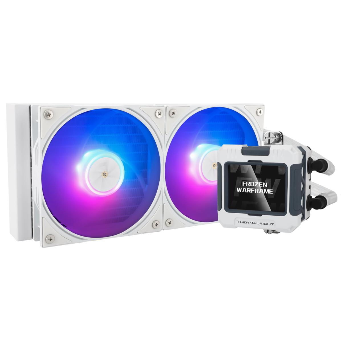 Thermalright Frozen Warframe 240 White ARGB CPU Liquid Cooler w/ 2.4" IPS LCD Display For Pictures, GIF Animations, High Performance AIO w/ 2x TL-P12W-S Fans, LGA1700