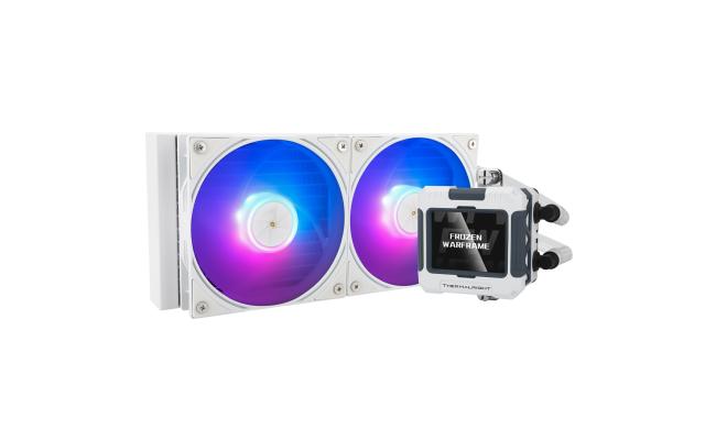 Thermalright Frozen Warframe 240 White ARGB CPU Liquid Cooler w/ 2.4" IPS LCD Display For Pictures, GIF Animations, High Performance AIO w/ 2x TL-P12W-S Fans, LGA1700