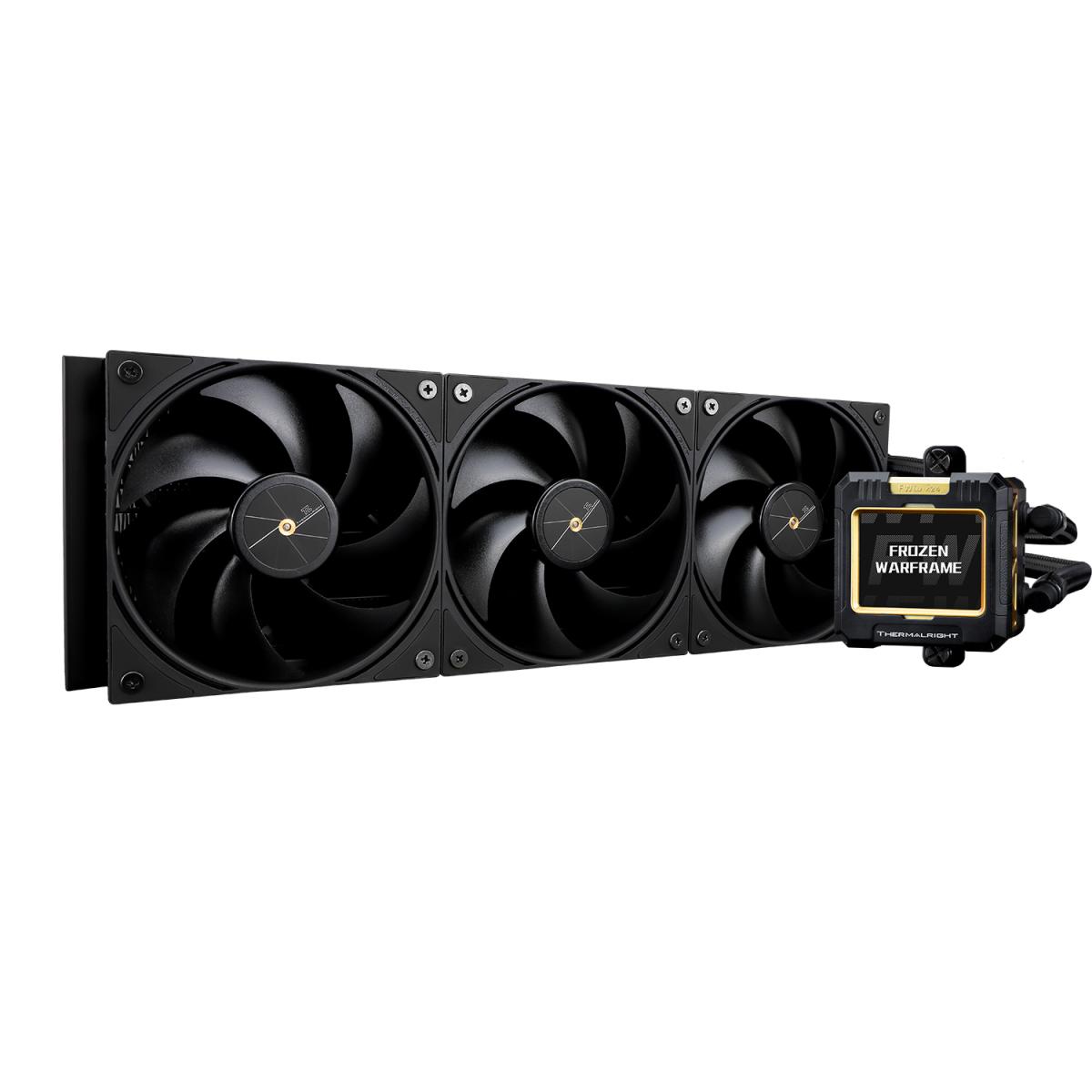Thermalright Frozen Warframe 360 Black CPU Liquid Cooler w/ 2.4" IPS LCD Display For Pictures, GIF Animations, High Performance AIO w/ 3x TL-P12 Fans, LGA1700