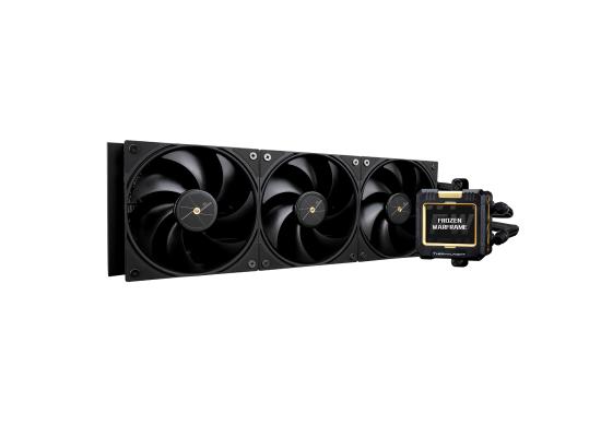 Thermalright Frozen Warframe 360 Black CPU Liquid Cooler w/ 2.4" IPS LCD Display For Pictures, GIF Animations, High Performance AIO w/ 3x TL-P12 Fans, LGA1700