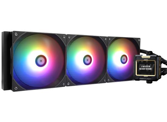 Thermalright Frozen Warframe 420 Black ARGB CPU Liquid Cooler w/ 2.4" IPS LCD Display For Pictures, GIF Animations, High Performance AIO w/ 3x TL-C14C-S Fans