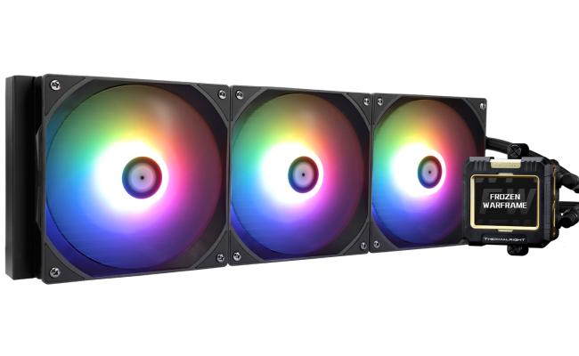 Thermalright Frozen Warframe 420 Black ARGB CPU Liquid Cooler w/ 2.4" IPS LCD Display For Pictures, GIF Animations, High Performance AIO w/ 3x TL-C14C-S Fans