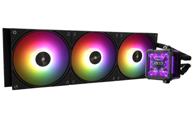 Thermalright Frozen Warframe PRO 360 BLACK ARGB CPU Liquid Cooler w/ 2.7" IPS LCD Display For Pictures, GIF Animations, High Performance AIO w/ 3x TL-P12-S Fans
