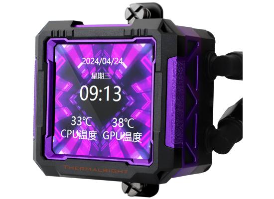 Thermalright Frozen Warframe PRO 360 BLACK ARGB CPU Liquid Cooler w/ 2.7" IPS LCD Display For Pictures, GIF Animations, High Performance AIO w/ 3x TL-P12-S Fans