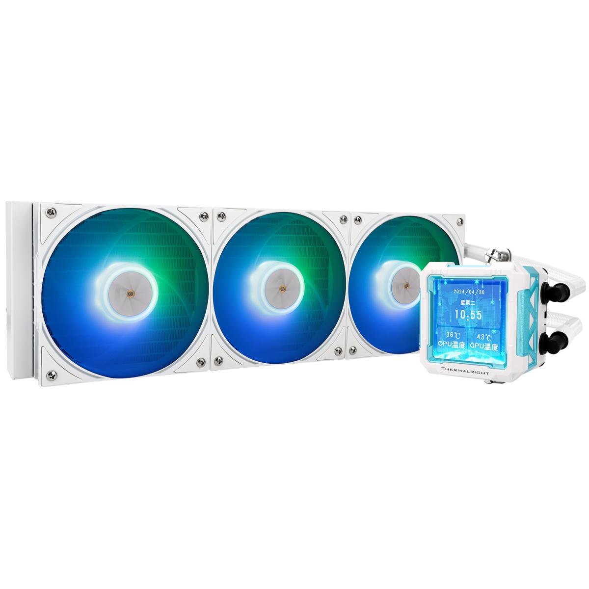 Thermalright Frozen Warframe PRO 360 WHITE ARGB CPU Liquid Cooler w/ 2.7" IPS LCD Display For Pictures, GIF Animations, High Performance AIO w/ 3x TL-P12W-S Fans