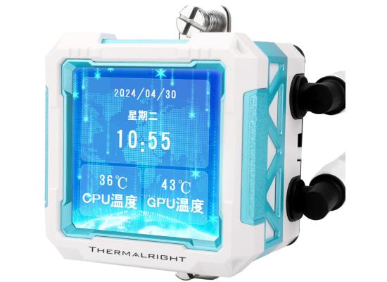 Thermalright Frozen Warframe PRO 360 WHITE ARGB CPU Liquid Cooler w/ 2.7" IPS LCD Display For Pictures, GIF Animations, High Performance AIO w/ 3x TL-P12W-S Fans