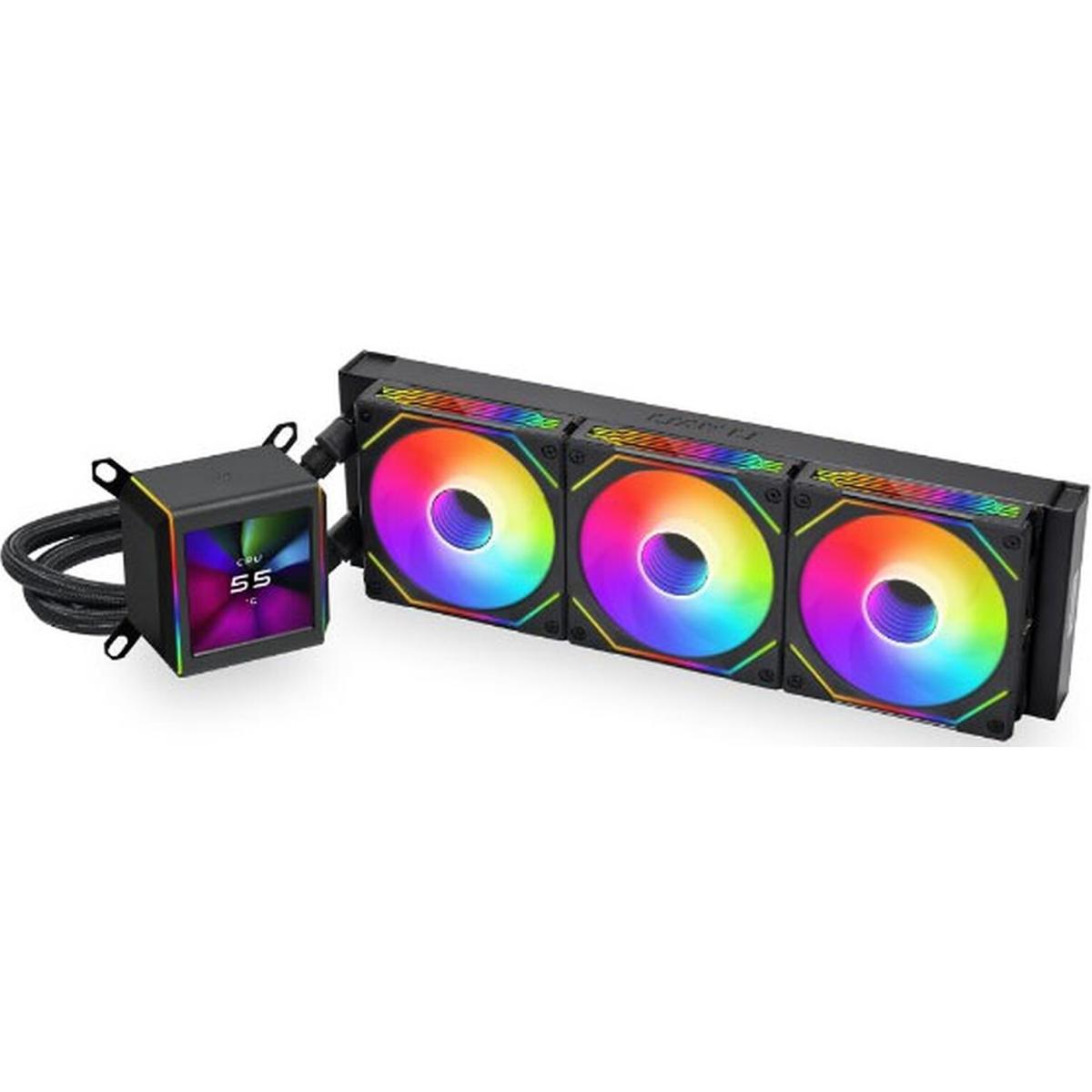 Lian Li Galahad II LCD 360 (Black) ARGB AIO Extreme CPU Liquid Cooler, 2.88” IPS LCD Screen For Displaying, Recording Or Capturing Contents, UNI FAN SL-INF Edition Daisy-Chainable Pre-installed Design Fans, New Asetek 8th Gen Pump,
