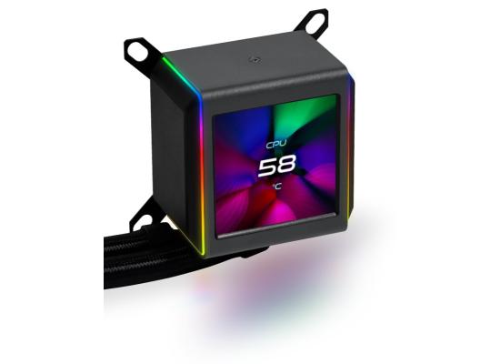 Lian Li Galahad II LCD 360 (Black) ARGB AIO Extreme CPU Liquid Cooler, 2.88” IPS LCD Screen For Displaying, Recording Or Capturing Contents, UNI FAN SL-INF Edition Daisy-Chainable Pre-installed Design Fans, New Asetek 8th Gen Pump,