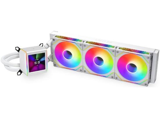 Lian Li Galahad II LCD 360 (White) ARGB AIO Extreme CPU Liquid Cooler, 2.88” IPS LCD Screen For Displaying, Recording Or Capturing Contents, UNI FAN SL-INF Edition Daisy-Chainable Pre-installed Design Fans, New Asetek 8th Gen Pump, 