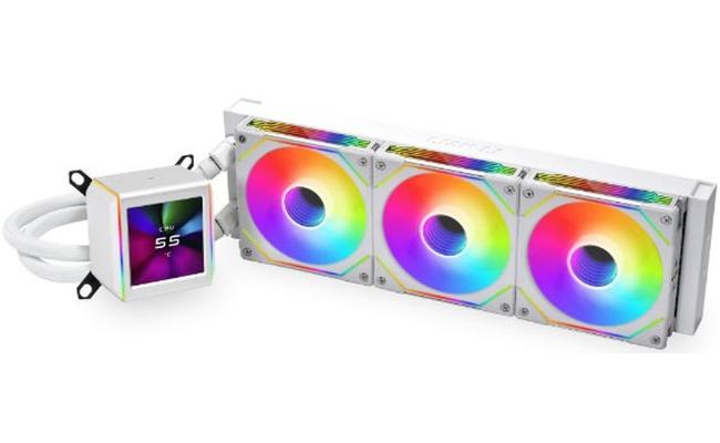 Lian Li Galahad II LCD 360 (White) ARGB AIO Extreme CPU Liquid Cooler, 2.88” IPS LCD Screen For Displaying, Recording Or Capturing Contents, UNI FAN SL-INF Edition Daisy-Chainable Pre-installed Design Fans, New Asetek 8th Gen Pump,