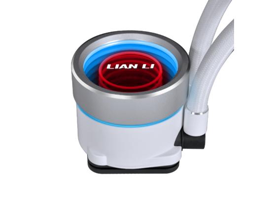 Lian Li TRINITY II 360 (White) ARGB AIO Ultra-Performance CPU Liquid Cooler, UNI FAN SL-INF Edition Daisy-Chainable Pre-installed Design Fans, 3 Types Of Pump Cover, Improved Pump Tube & Plate Design & Performance