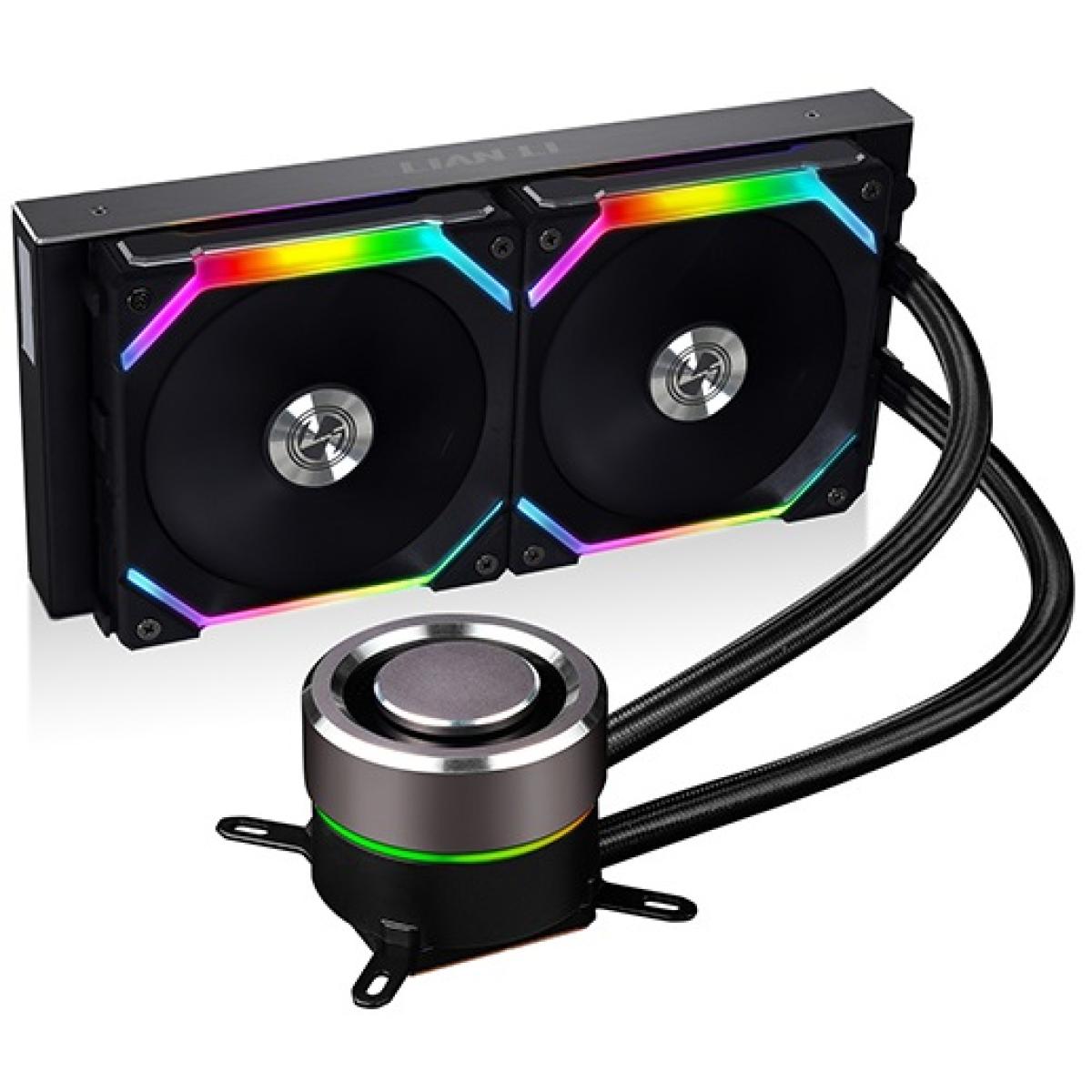 LIAN LI Galahad 240mm (Black) ARGB AIO UNI FAN SL Edition CPU Cooler w/ High End Pump & Tuping (LGA 1700 Support 12th Gen)