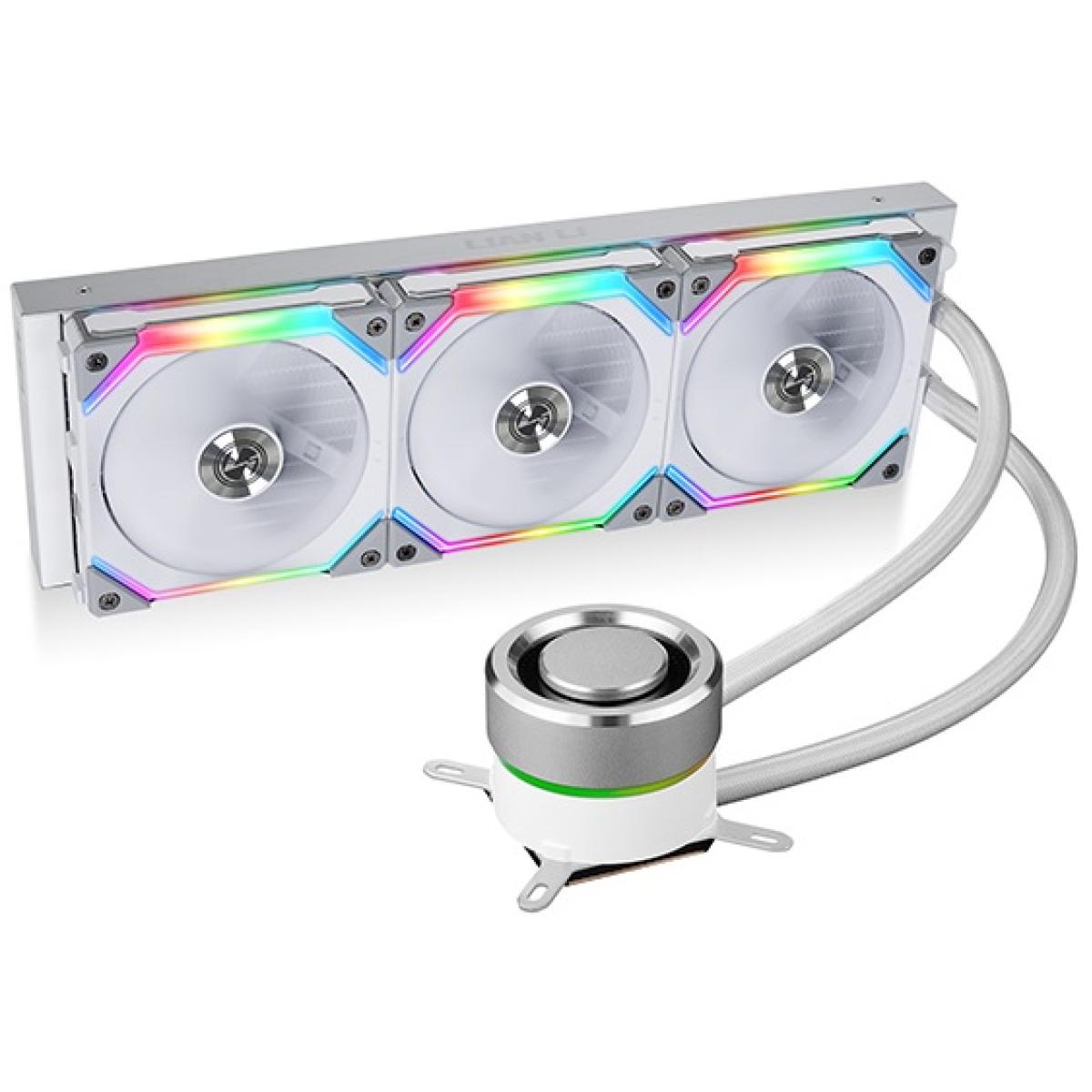 LIAN LI Galahad 360mm (White) ARGB AIO UNI FAN SL Edition CPU Cooler w/ High End Pump & Tuping (LGA 1700 Support 12th Gen)