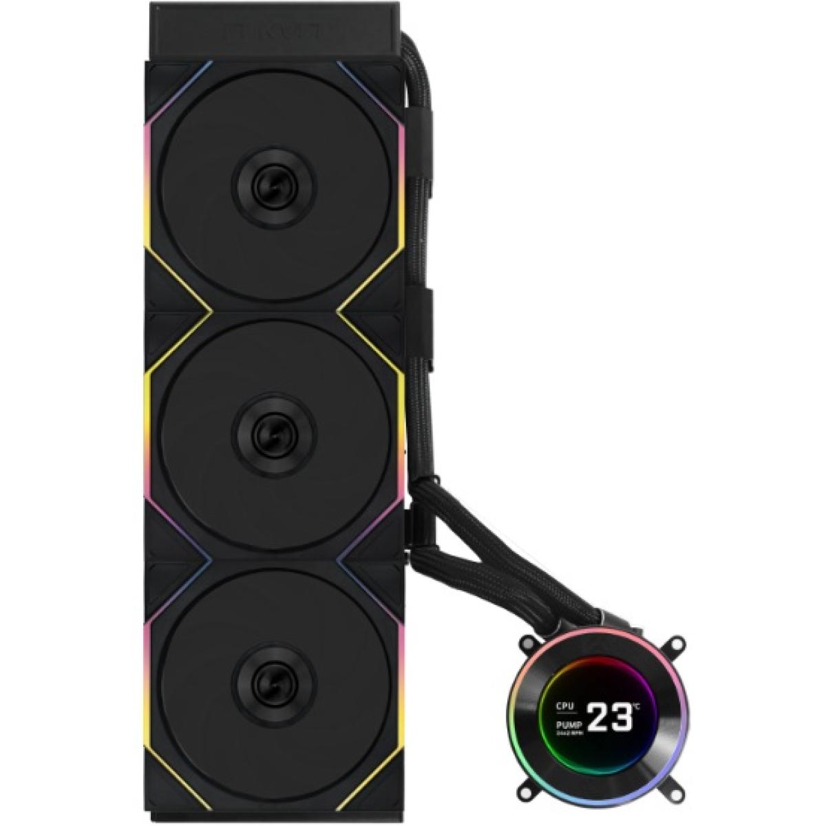 Lian Li HydroShift II LCD-S 360 (Black) ARGB AIO Extreme CPU Liquid Cooler, 3.4 IPS” LCD Screen For Displaying, Recording Or Capturing Contents, UNI FAN Tl Wireless.