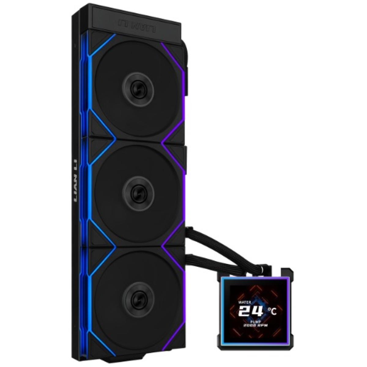 Lian Li HydroShift II LCD-S 360 (Black) ARGB AIO Extreme CPU Liquid Cooler, 3.4 IPS” LCD Screen For Displaying, Recording Or Capturing Contents, UNI FAN Tl Wireless.