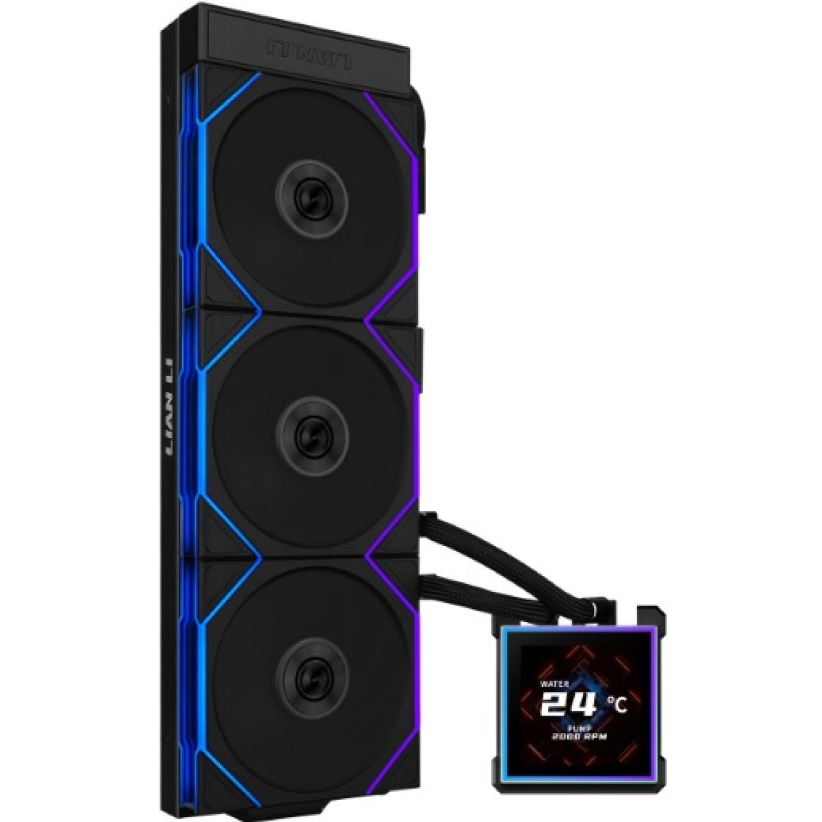 Lian Li HydroShift II LCD-S 360 (Black) ARGB AIO Extreme CPU Liquid Cooler, 3.4 IPS” LCD Screen For Displaying, Recording Or Capturing Contents, UNI FAN CL Wireless.