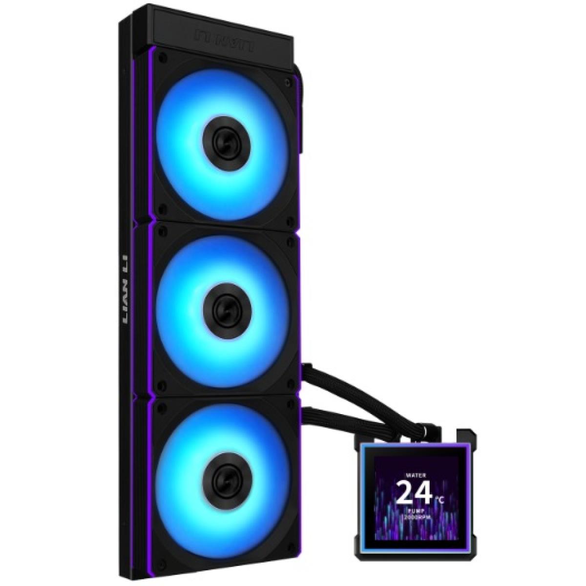 Lian Li HydroShift II LCD-S 360 (Black) ARGB AIO Extreme CPU Liquid Cooler, 3.4 IPS” LCD Screen For Displaying, Recording Or Capturing Contents, UNI FAN CL Wireless.