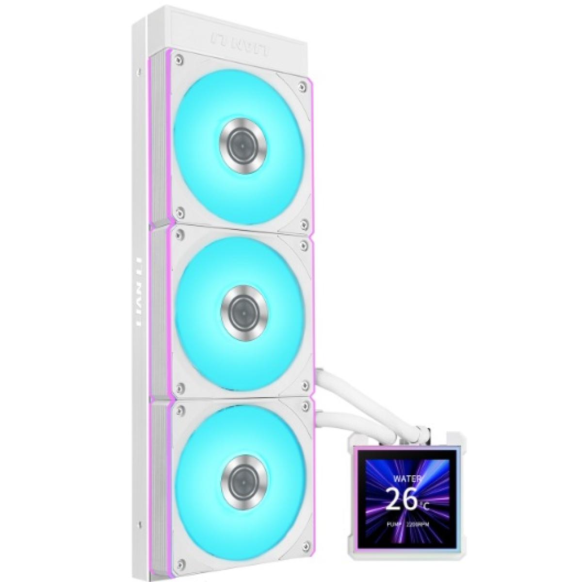 Lian Li HydroShift II LCD-S 360 (WHITE) ARGB AIO Extreme CPU Liquid Cooler, 3.4 IPS” LCD Screen For Displaying, Recording Or Capturing Contents, UNI FAN CL Wireless.