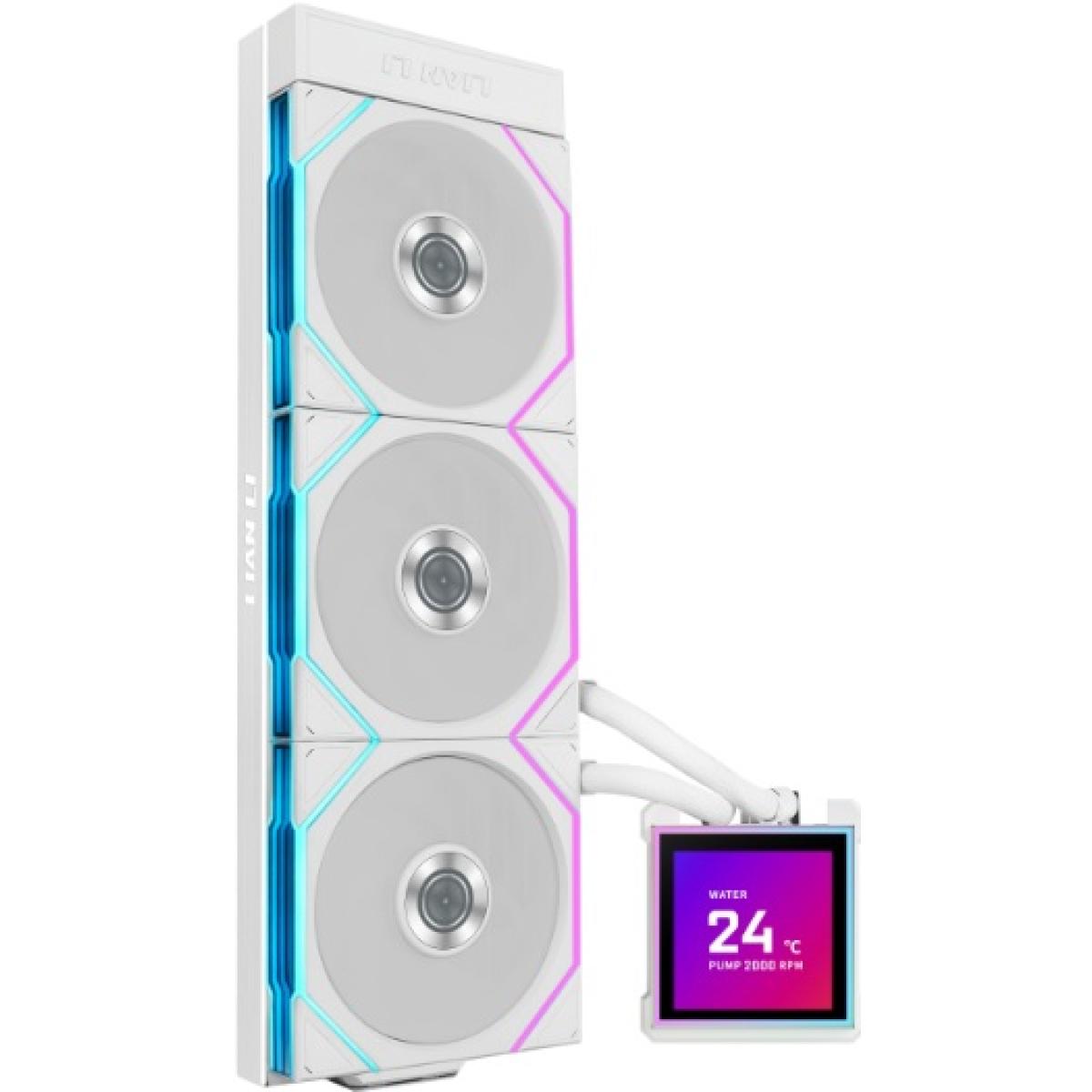 Lian Li HydroShift II LCD-S 360 (WHITE) ARGB AIO Extreme CPU Liquid Cooler, 3.4 IPS” LCD Screen For Displaying, Recording Or Capturing Contents, UNI FAN CL Wireless.