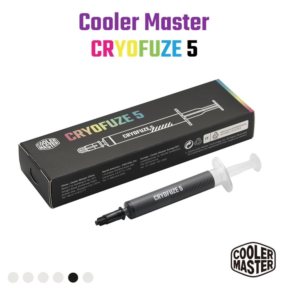 Cooler Master CRYOFUZE 5 (Black) High performance Thermal Paste, 12.6 W/mK High Thermal Conductivity w/ Low Thermal Impedance - 3g Weight