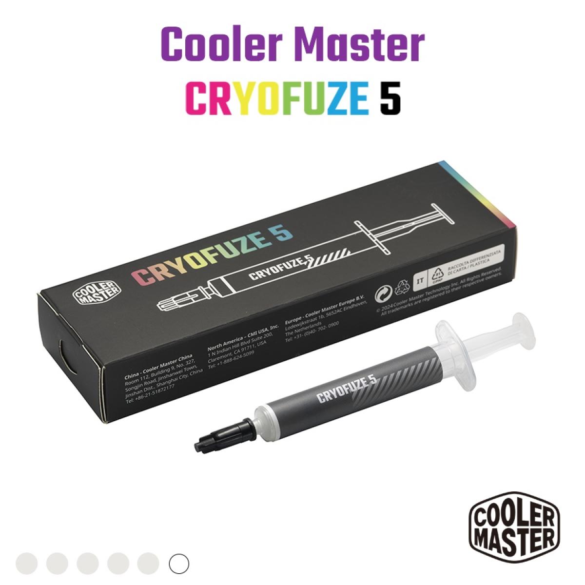 Cooler Master CRYOFUZE 5 (White) High performance Thermal Paste, 12.6 W/mK High Thermal Conductivity w/ Low Thermal Impedance - 3g Weight