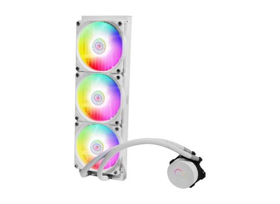 Cooler Master MasterLiquid ML360L ARGB V2 CPU Liquid Cooler,New 3RD GEN Dual Chamber Pump,SickleFlow120 ARGB LGA1700 Support 12th Gen-White