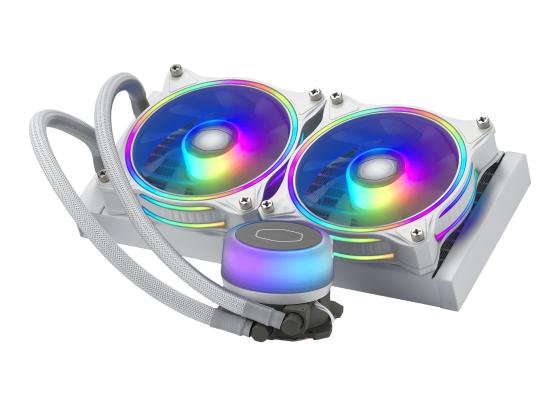 Cooler Master MasterLiquid ML240 ILLUSION White Edition ARGB CPU Liquid Cooler,New 3RD GEN Dual Chamber Pump,MF120 Halo ARGB,LGA1700 Support 12th Gen