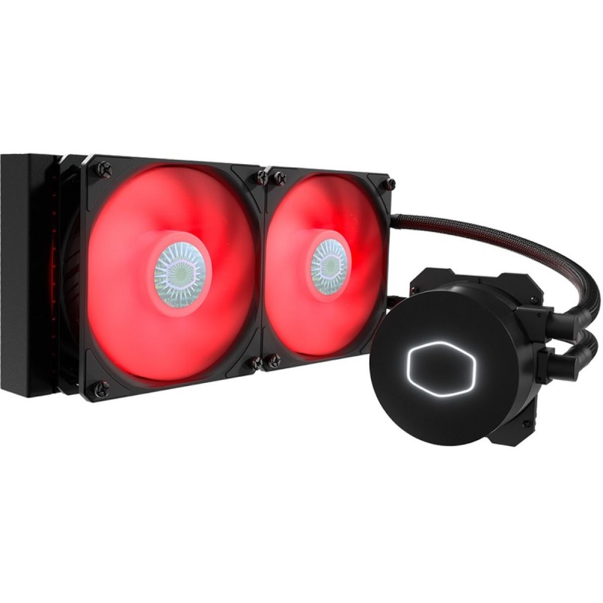 Cooler Master MasterLIquid ML240L V2 Red Led CPU Liquid Cooler, New Gen Dual Chamber LGA1700 Support 12th Gen