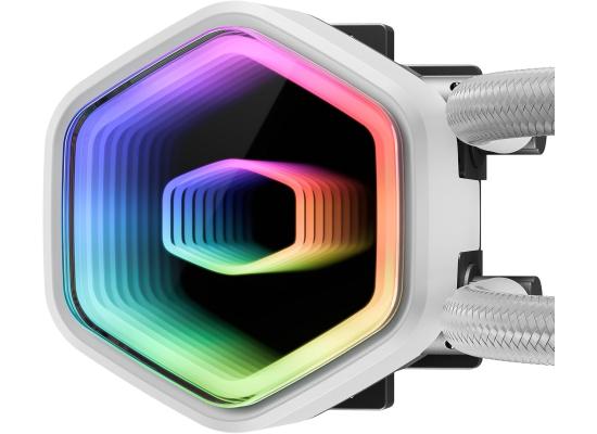 Cooler Master MasterLiquid Core II (White) ARGB High- Preformance AIO CPU Liquid Cooler, Dual Chamber Pump Design, Infinity Mirror Pump Cover Design, Pre-installed 3x 120mm Argb Fan