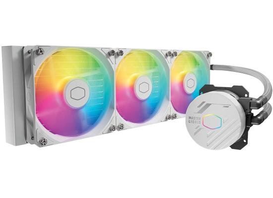 Cooler Master MasterLiquid 360L Core ARGB (White) CPU Liquid Cooler, New Gen S Dual Chamber Pump, 120mm ARGB Fans w/ CryoFuze Performance Thermal Paste