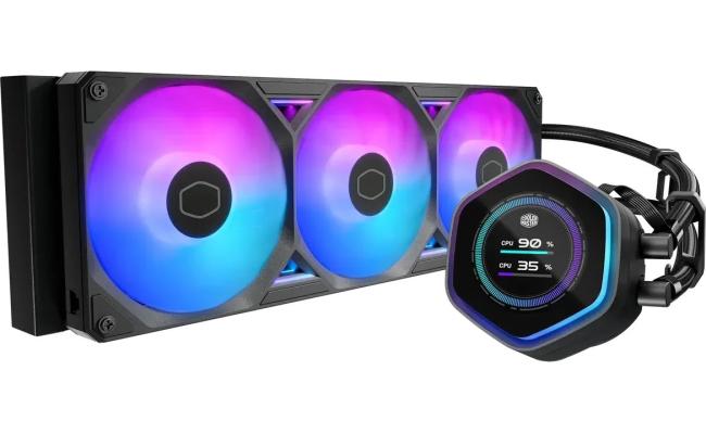 Cooler Master MasterLiquid ATMOS II LCD (Black) ARGB High- Preformance AIO CPU Liquid Cooler, 2.1 LCD 60Hz, Ultra-low Profile Dual Chamber Pump Design, Pre-installed 3x Sickleflow Edge Argb Fan Cooler Master MasterLiquid ATMOS II LCD (Black) ARGB High- Preformance AIO CPU Liquid Cooler, 2.1 LCD 60Hz, Ultra-low Profile Dual Chamber Pump Design, Pre-installed 3x Sickleflow Edge Argb Fan
