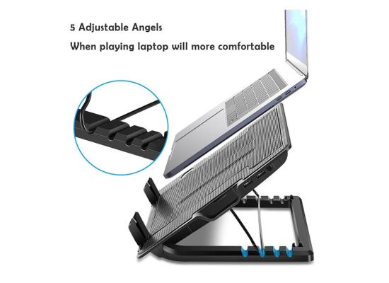 Mikuso NCP-235 Laptop Cooling Pad Up To 17'' Inch w/160 mm Blue-Led Fan Big Airflow super silent
