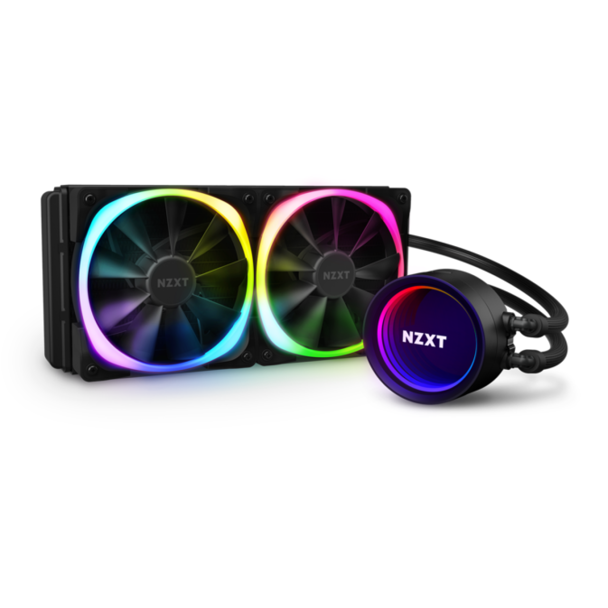 NZXT Kraken X53 RGB 240mm AIO CPU Liquid Cooler, RGB Connector, Aer RGB V2 120mm Radiator Fans