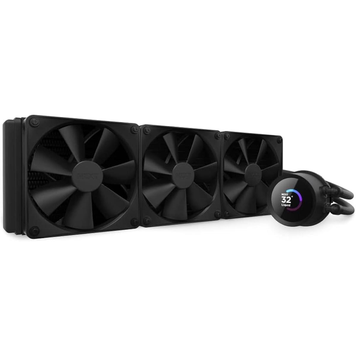 NZXT Kraken 360 (Black) LCD Display All-In-One 360mm Liquid CPU Cooler w/ 3x120mm F120P Non RGB fan, LGA1700 Support