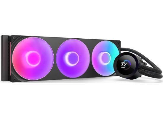 NZXT Kraken Plus 360 RGB (Black) LCD Display All-In-One 360mm Liquid CPU Cooler w/ Enhanced Cold Plate, RPM, Static Pressure F360 RGB Core Single Frame Fan