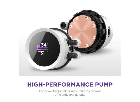 NZXT Kraken 360 RGB (White) LCD Display All-In-One 360mm Liquid CPU Cooler w/ 3x120mm F120 RGB Core fan, LGA1700 Support