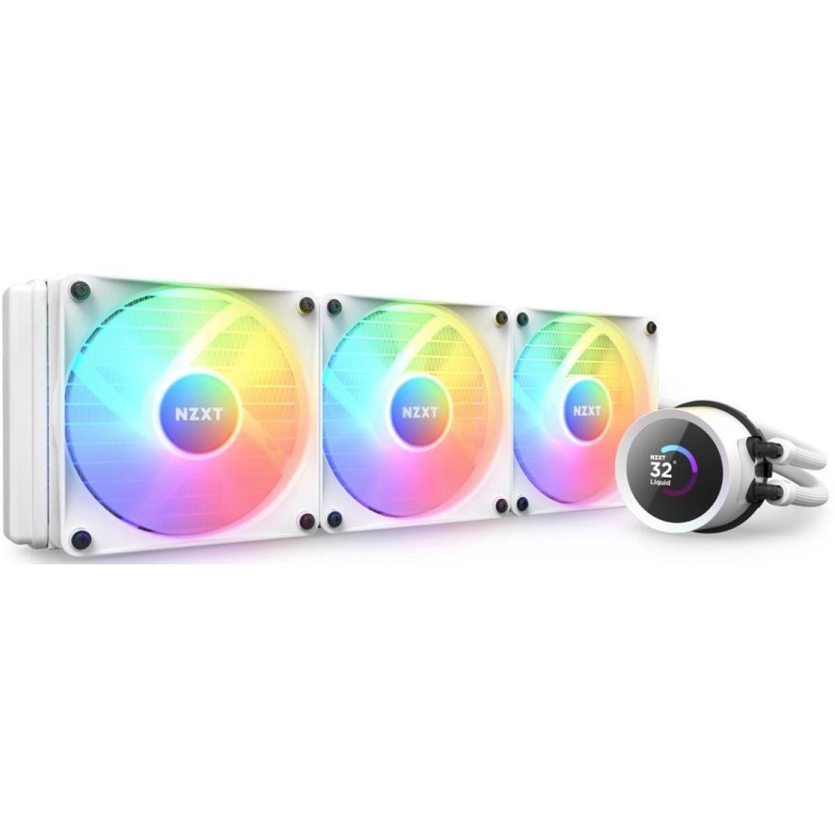 NZXT Kraken 360 RGB (White) LCD Display All-In-One 360mm Liquid CPU Cooler w/ 3x120mm F120 RGB Core fan, LGA1700 Support