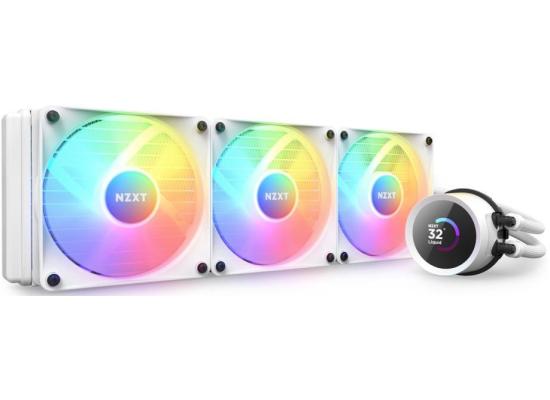 NZXT Kraken 360 RGB (White) LCD Display All-In-One 360mm Liquid CPU Cooler w/ 3x120mm F120 RGB Core fan, LGA1700 Support