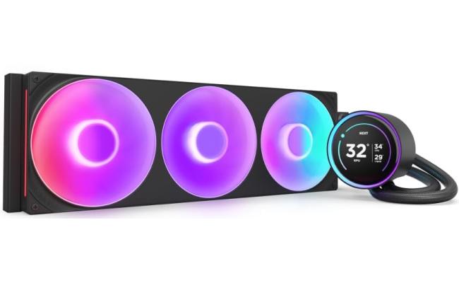 NZXT Kraken Elite 420 RGB (2024)  (Black), 2.72'' IPS LCD 60Hz Display All-In-One 420mm Liquid CPU Cooler w/ F420 RGB Core Fan Single Frame Design + ((Free Gift)) Single Frame NZXT F420 RGB Core Fan Black