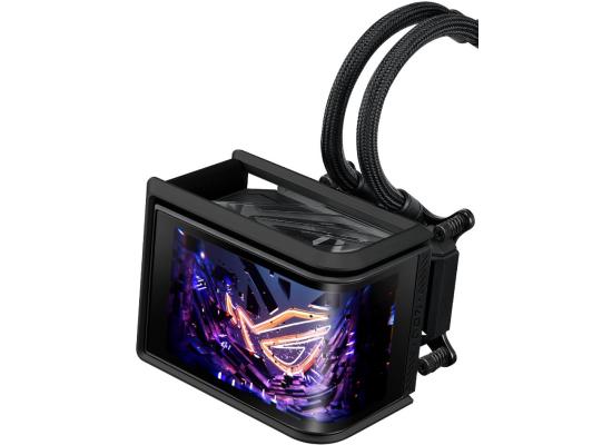ASUS ROG Ryuo IV SLC 360 ARGB 6.67" AMOLED 3D Curved Panoramic Display, Ultra Performance All-In-One 360mm Liquid CPU Cooler, Sliding LCD Panel w/ Pre-Installed 3x ROG RYUO IV MF-12C ARGB Fan - Black
