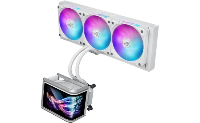 ASUS ROG Ryuo IV SLC 360 ARGB 6.67" AMOLED 3D Curved Panoramic Display, Ultra Performance All-In-One 360mm Liquid CPU Cooler, Sliding LCD Panel w/ Pre-Installed 3x ROG RYUO IV MF-12C ARGB Fan - White Edition ASUS ROG Ryuo IV SLC 360 ARGB 6.67" AMOLED 3D Curved Panoramic Display, Ultra Performance All-In-One 360mm Liquid CPU Cooler, Sliding LCD Panel w/ Pre-Installed 3x ROG RYUO IV MF-12C ARGB Fan - White Edition