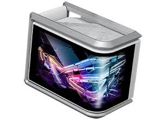 ASUS ROG Ryuo IV SLC 360 ARGB 6.67" AMOLED 3D Curved Panoramic Display, Ultra Performance All-In-One 360mm Liquid CPU Cooler, Sliding LCD Panel w/ Pre-Installed 3x ROG RYUO IV MF-12C ARGB Fan - White Edition