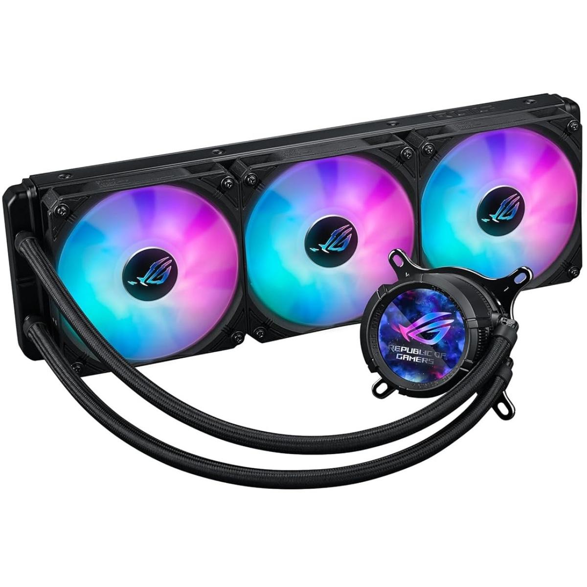 ASUS ROG Strix LC III 360 LCD ARGB All-In-One 360mm Liquid CPU Cooler, 360° Rotatable 2.1” 60 Hz IPS LCD, Asetek Gen7 V2 pump, w/ 3x120mm ARGB Fans